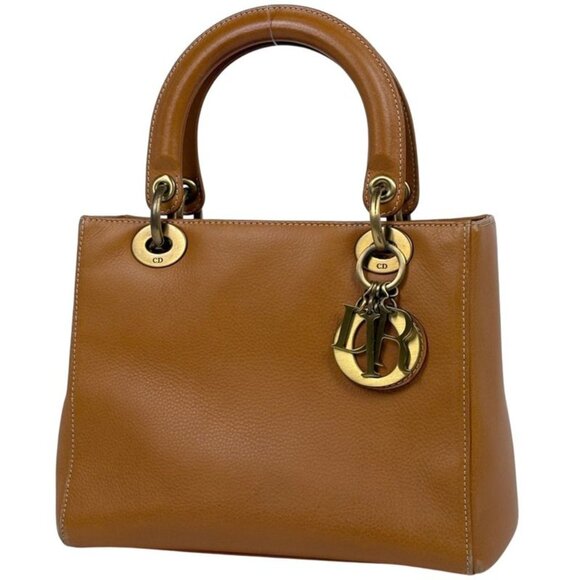 Dior Handbags - Dior Christian Handbag Leather Brown
